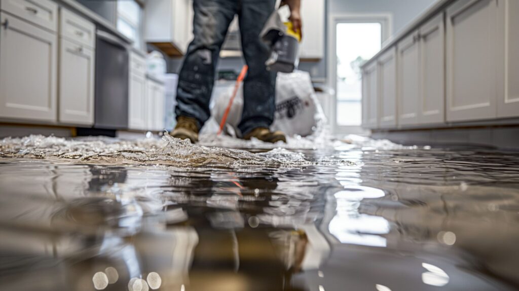 Flood cleanup work in a residential property