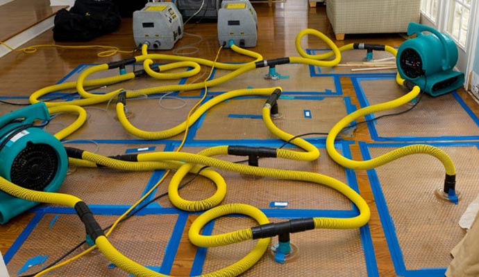 Water extraction equipment removing standing water